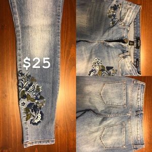 Embroidered Blue Jeans